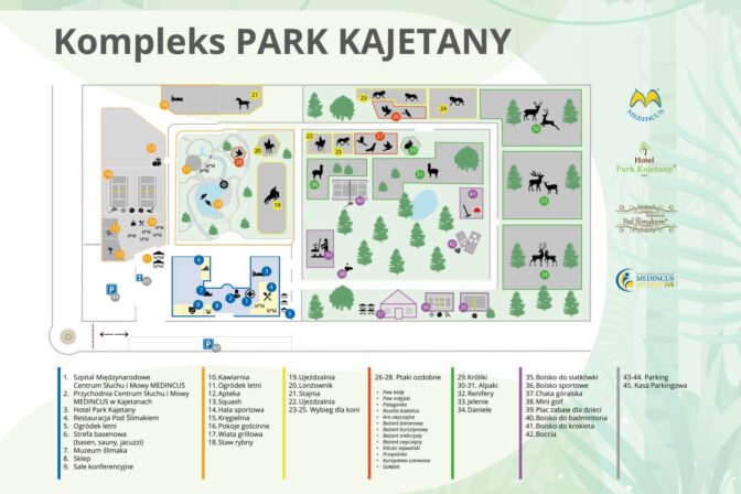 Mapa kompleksu Park Kajetany